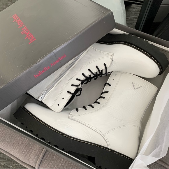 White Italian Leather Ankle Boots size 39 - Picture 7 of 11